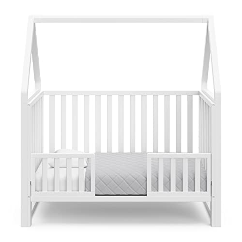 Storkcraft Orchard 5-in-1 Convertible Crib (White) – Canopy Style Baby Crib, Converts from Crib to Toddler Bed, Daybed and Full-Size Bed, Fits Standard Full-Size Crib Mattress