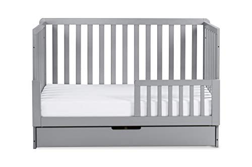 Carter's by DaVinci Colby 4-in-1 Convertible Crib with Trundle Drawer in Grey, Greenguard Gold Certified, Undercrib Storage