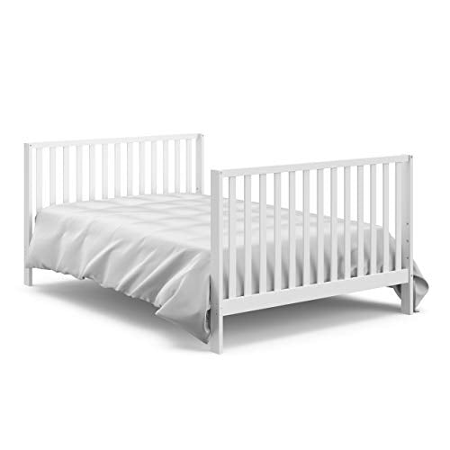 Storkcraft Orchard 5-in-1 Convertible Crib (White) – Canopy Style Baby Crib, Converts from Crib to Toddler Bed, Daybed and Full-Size Bed, Fits Standard Full-Size Crib Mattress