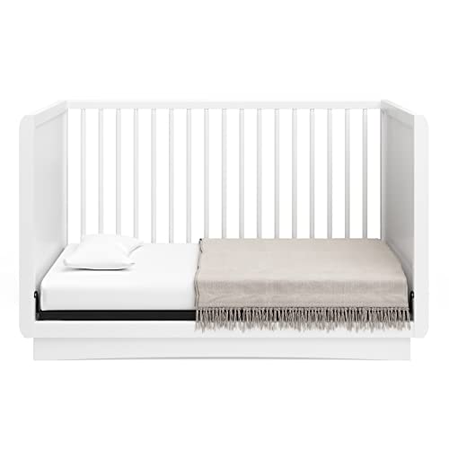 Storkcraft Skye 3-in-1 Convertible Crib (White) - Converts from Baby Crib to Toddler Bed and Daybed, Fits Standard Full-Size Crib Mattress, Adjustable Mattress Support Base