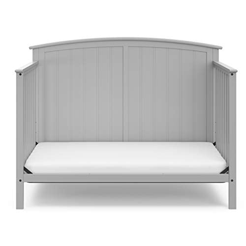 Storkcraft Steveston 5-in-1 Convertible Crib (Pebble Gray) – Converts from Baby Crib to Toddler Bed, Daybed and Full-Size Bed, Fits Standard Full-Size Crib Mattress, Adjustable Mattress Support Base