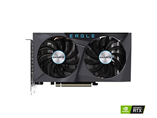 GIGABYTE GeForce RTX 3050 Eagle OC 8G Graphics Card, 2X WINDFORCE Fans, 8GB GDDR6 128-bit GDDR6, GV-N3050EAGLE OC-8GD Video Card