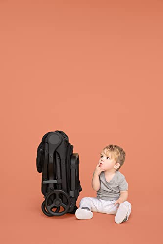 Ergobaby Metro+ Compact Baby Stroller, Lightweight Umbrella Stroller Folds Down for Overhead Airplane Storage (Carries up to 50 lbs), Car Seat Compatible, Black