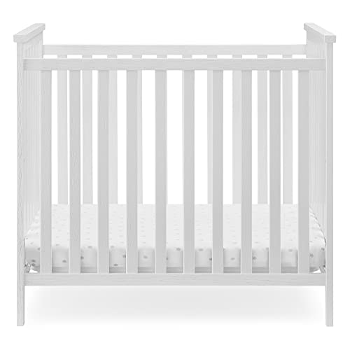 Delta Children Middleton Mini Crib with 2.75-Inch Mattress - Greenguard Gold Certified, Textured White