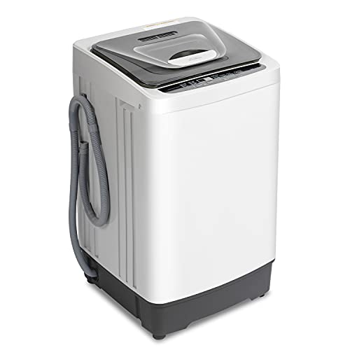 Portable Washing Machine Compact Mini Washer 1.54 cu.ft Fully Automatic Laundry Washer Spin Dryer 8 Programs Selections with LED Display 12 Lbs Capacity Ideal for Dorms, Apartments, RVs