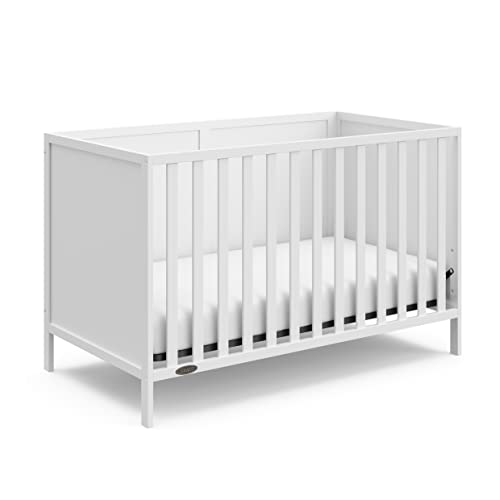 Graco Theo Convertible Crib (White) – GREENGUARD Gold Certified, Converts from Baby Crib to Toddler Bed and Daybed, Fits Standard Full-Size Crib Mattress, Adjustable Mattress Support Base