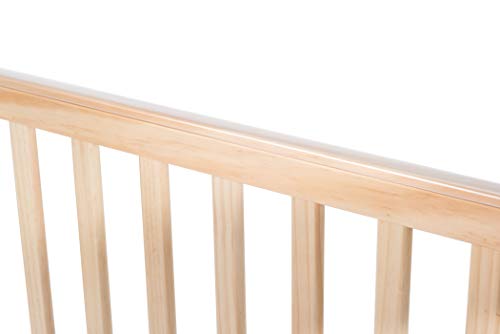 Foundations Serenity Compact Daycare Crib, Fixed-Side with Adjustable Mattress Board, Clearview (Natural)