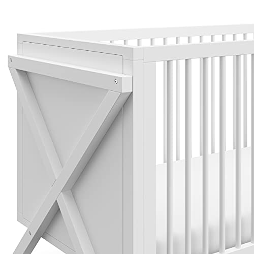 Storkcraft Equinox Convertible Crib (White) – Modern Baby Crib For Nursery, Contemporary Design, Fits Standard Full-Size Crib Mattress, Converts To Toddler Bed (Compatible With Guardrails) And Daybed
