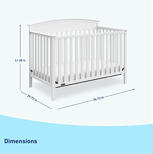 Graco Benton 5-in-1 Convertible Crib (White) – GREENGUARD Gold Certified, Converts from Baby Crib to Toddler Bed, Daybed and Full-Size Bed, Fits Standard Full-Size Crib Mattress