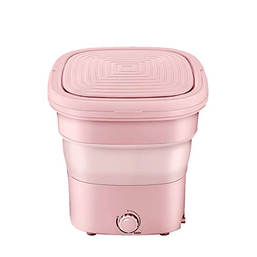 LXLTL Portable Mini Turbo Washing Machine, Folding Laundry Tub with Compact Ultrasonic Turbine Washer,Travel Washing Machine for Camping Apartments Dorms RV Business Trip,Pink