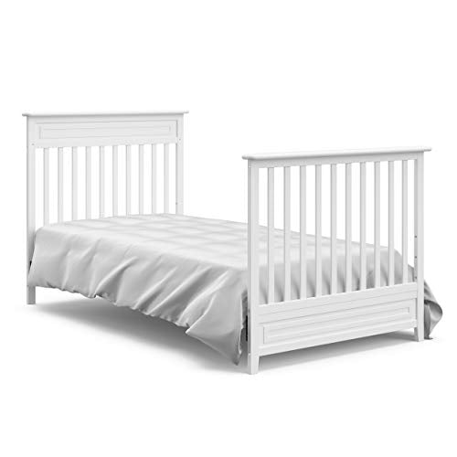 Storkcraft Petal 5-in-1 Convertible Mini Crib with Mattress, White