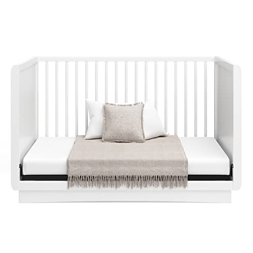 Storkcraft Skye 3-in-1 Convertible Crib (White) - Converts from Baby Crib to Toddler Bed and Daybed, Fits Standard Full-Size Crib Mattress, Adjustable Mattress Support Base