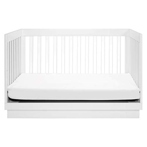 Babyletto Harlow Acrylic 3-in-1 Convertible Crib with Toddler Bed Conversion Kit in White with Acrylic Slats, Greenguard Gold Certified