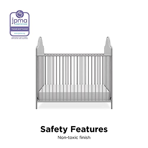 Little Seeds Piper Upholstered Convertible Metal Crib, Nursery Furniture, Dove Gray