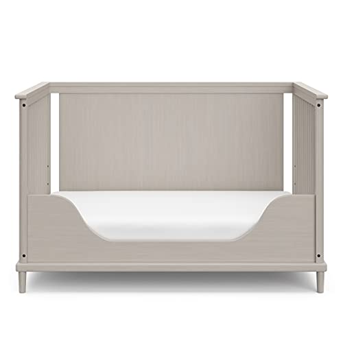 Storkcraft Timeless 5-in-1 Convertible Crib with Bonus - Transforms into Playhouse - Converts to Toddler Bed, Full-Size Bed Mattress Not Included, Brushed Fog