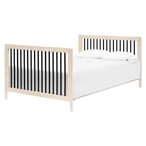 Babyletto Gelato 4-in-1 Convertible Crib with Toddler Bed Conversion in Washed Natural and Black, Greenguard Gold Certified