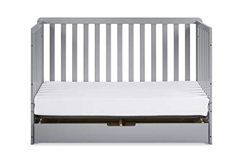Carter's by DaVinci Colby 4-in-1 Convertible Crib with Trundle Drawer in Grey, Greenguard Gold Certified, Undercrib Storage