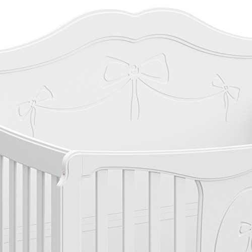 Storkcraft Princess 5-in-1 Convertible Crib (White) – GREENGUARD Gold Certified, Converts to Toddler Bed and Full-Size Bed, Classic Baby Crib for Girls Nursery, Fits Standard Full-Size Crib Mattress