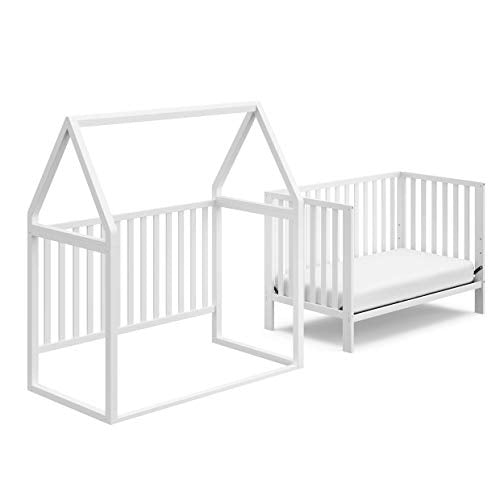 Storkcraft Orchard 5-in-1 Convertible Crib (White) – Canopy Style Baby Crib, Converts from Crib to Toddler Bed, Daybed and Full-Size Bed, Fits Standard Full-Size Crib Mattress