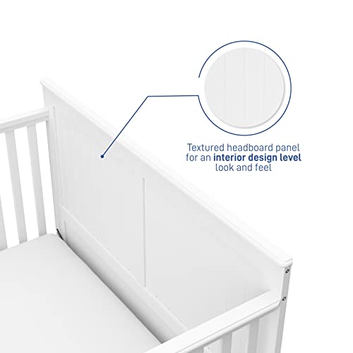 Graco Hadley 5-in-1 Convertible Crib with Drawer (White) – GREENGUARD Gold Certified, Crib with Drawer Combo, Full-Size Nursery Storage Drawer, Converts to Toddler Bed, Daybed and Full-Size Bed