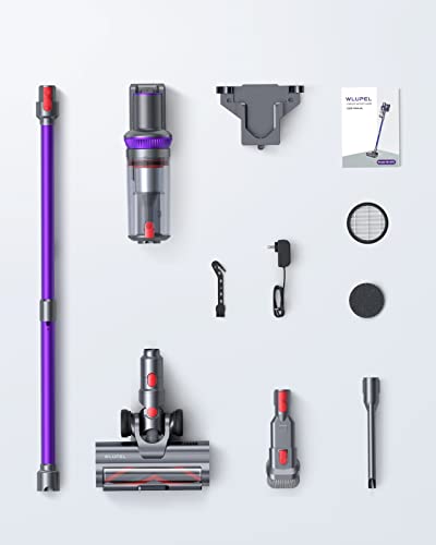 Cordless Vacuum Cleaner, 33Kpa Stick Vacuum Cleaner, 400W Handheld Vacuum with LED Touch Screen, 50mins Runtime for Pet Hair, Carpet and Hardwood Floor(KB-H015)