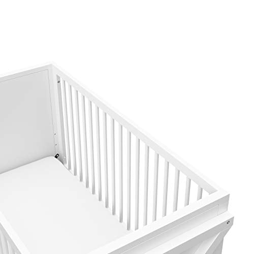 Storkcraft Equinox Convertible Crib (White) – Modern Baby Crib For Nursery, Contemporary Design, Fits Standard Full-Size Crib Mattress, Converts To Toddler Bed (Compatible With Guardrails) And Daybed