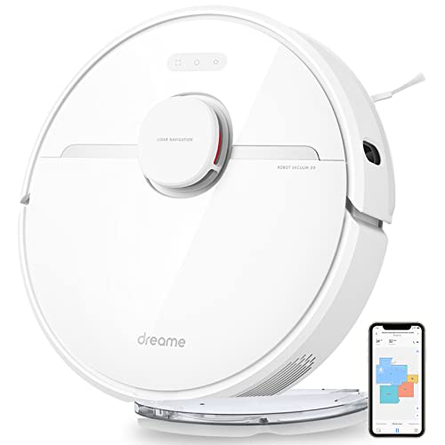 Dreametech D9 Robot Vacuum and Mop Cleaner, Lidar Navigation Robot Vacuum Sweep and Mop 2-in-1, 3000Pa Strong Suction Power, 150min Runtime, Compatible with Alexa, Smart Mapping for Carpet, Hard Floor