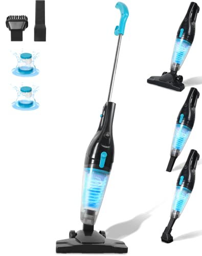 Intercleaner Corded Vacuum Cleaner, 12KPa Powerful Suction with 400W Motor, 4 in 1 Lightweight Bagless Stick Vac with Handheld for Pet Hair Hard Floor and Carpet