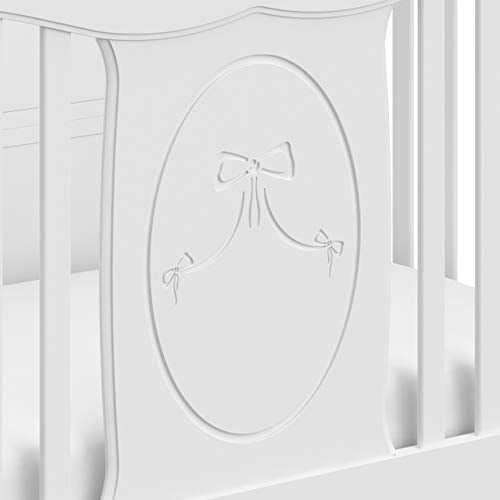 Storkcraft Princess 5-in-1 Convertible Crib (White) – GREENGUARD Gold Certified, Converts to Toddler Bed and Full-Size Bed, Classic Baby Crib for Girls Nursery, Fits Standard Full-Size Crib Mattress