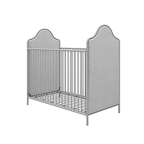 Little Seeds Piper Upholstered Convertible Metal Crib, Nursery Furniture, Dove Gray