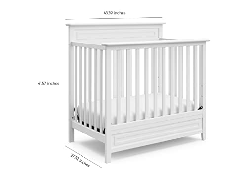 Storkcraft Petal 5-in-1 Convertible Mini Crib with Mattress, White