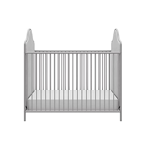 Little Seeds Piper Upholstered Convertible Metal Crib, Nursery Furniture, Dove Gray
