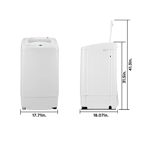 COMFEE' Portable Washing Machine, 0.9 cu.ft Compact Washer With LED Display, 5 Wash Cycles, 2 Built-in Rollers, Space Saving Full-Automatic Washer, Ideal for RV, Dorm, Apartment, Ivory White
