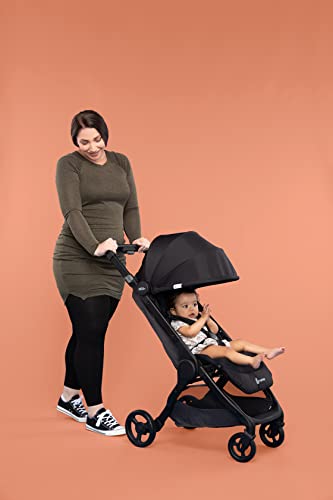 Ergobaby Metro+ Compact Baby Stroller, Lightweight Umbrella Stroller Folds Down for Overhead Airplane Storage (Carries up to 50 lbs), Car Seat Compatible, Black