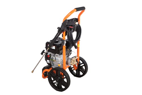 PROYAMA Gas Powered Pressure Washer 3500PSI 2.6GPM 230CC Brass Pump US Brand 2 Year Warranty with Soap Tank Five Nozzle Set and Dust Cover PPW3500 Gas Power Washer Extreme Heavy Duty