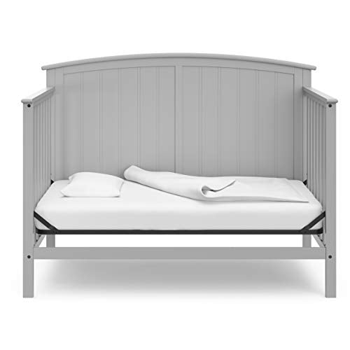 Storkcraft Steveston 5-in-1 Convertible Crib (Pebble Gray) – Converts from Baby Crib to Toddler Bed, Daybed and Full-Size Bed, Fits Standard Full-Size Crib Mattress, Adjustable Mattress Support Base