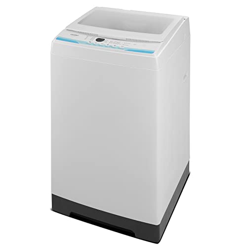 COMFEE’ 1.6 Cu.ft Portable Washing Machine, 11lbs Capacity Fully Automatic Compact Washer with Wheels, 6 Wash Programs Laundry Washer with Drain Pump, Ideal for Apartments, RV, Camping, Ivory White