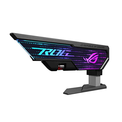 ASUS ROG Herculx Graphics Card Anti-Sag Holder Bracket (Solid Zinc Alloy Construction, Easy Toolless Installation, Included Spirit Level, Adjustable Height, Wide Compatibility, Aura Sync RGB)