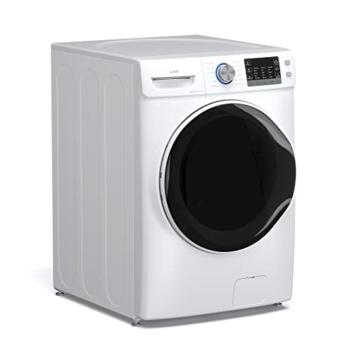 KoolMore FLW-5CWH 27" Front Load X-Large 4.5 Cu. Ft Machine with Quiet Inverter Motor, Steam and Water Plus Functions, 20-Minute Quick, 12 Washing Cycles [120V], White