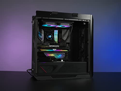 ASUS ROG Herculx Graphics Card Anti-Sag Holder Bracket (Solid Zinc Alloy Construction, Easy Toolless Installation, Included Spirit Level, Adjustable Height, Wide Compatibility, Aura Sync RGB)