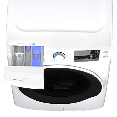 KoolMore FLW-5CWH 27" Front Load X-Large 4.5 Cu. Ft Machine with Quiet Inverter Motor, Steam and Water Plus Functions, 20-Minute Quick, 12 Washing Cycles [120V], White