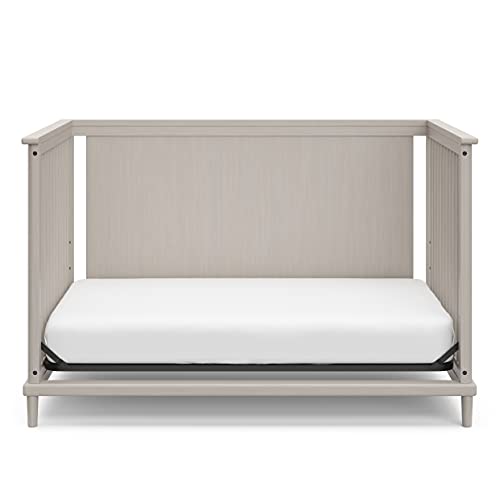 Storkcraft Timeless 5-in-1 Convertible Crib with Bonus - Transforms into Playhouse - Converts to Toddler Bed, Full-Size Bed Mattress Not Included, Brushed Fog