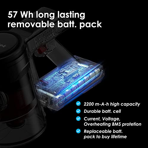 Ezetek Cordless Stick Vacuum with Dual Brushroll, Stick Vacuum Cleaner Cordless 57wh & 45 Mins Runtime, Lightweight Wireless Vacuum with Extended Hose for Hard-to-Reach Cleaning