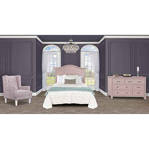 Evolur Madison 5-in-1 Curved Top Convertible Crib in Blush Pink