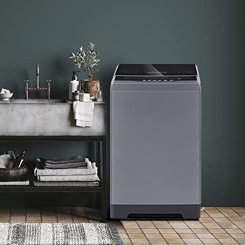 COMFEE’ 1.6 Cu.ft Portable Washing Machine, 11lbs Capacity Fully Automatic Compact Washer with Wheels, 6 Wash Programs Laundry Washer with Drain Pump, Ideal for Apartments, RV, Camping, Magnetic Gray