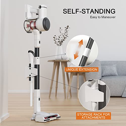 NEQUARE Cordless Vacuum, Stick Vacuum Cleaner with Upgraded 7-Cell Battery, Self Standing, Storage Rack, Multi-attachments & Pet Hair Cleaning, V230