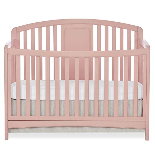 Sweetpea Baby Arc 4-in-1 Convertible Crib in Dusty Pink, Greenguard Gold Certified