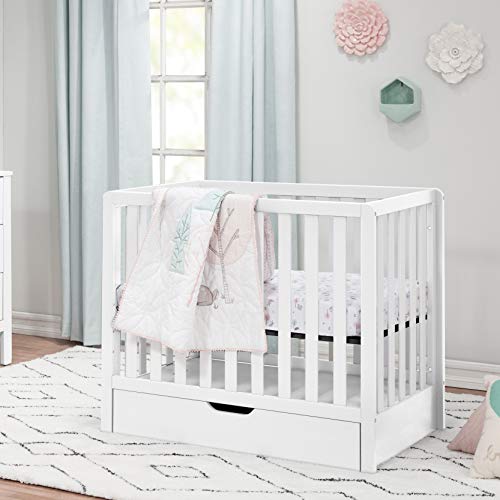 Carter's by DaVinci Colby 4-in-1 Convertible Mini Crib with Trundle Drawer in White, Greenguard Gold Certified, Undercrib Storage