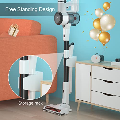 NEQUARE Cordless Vacuum Cleaner, Stick Vacuum Cleaner with 280W 25Kpa Powerful Suction 40min Runtime, 2200mAh Battery 4 in 1 Lightweight Handheld Vacuum for Car Pet Hair Carpet Hard Floor S25