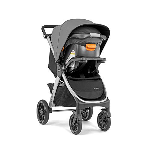 Chicco Bravo 3-in-1 Trio Travel System, Bravo Quick-Fold Stroller with Top-Rated KeyFit 30 Infant Car Seat and Base, Car Seat and Stroller Combo | Camden/Black